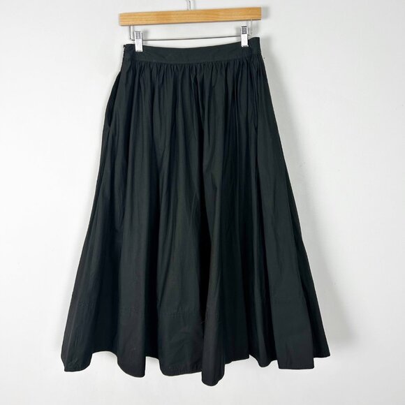 NEW Banana Republic Black A-line Full Midi Skirt Classic Size 4 Petite Women's - Picture 3 of 4